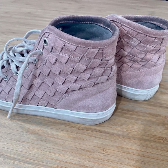 Boemos real suede leather pink high top sneakers - Picture 3 of 5